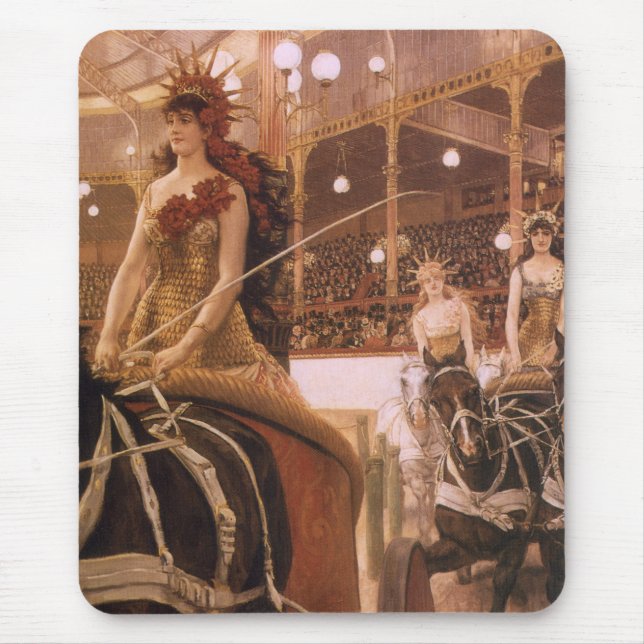 Ladies of the Cars (aka Circus) by James Tissot Mouse Mat (Front)