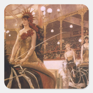 Ladies of the Cars (aka Circus) by James Tissot Square Sticker