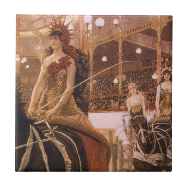 Ladies of the Cars (aka Circus) by James Tissot Tile (Front)