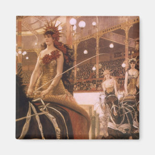 Ladies of the Cars (Circus) by Tissot, Vintage Art Magnet