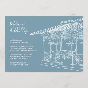 Ladies Pavilion Central Park New York Wedding Invitation