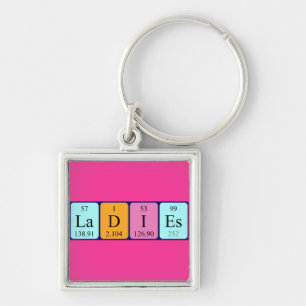 Ladies periodic table keyring