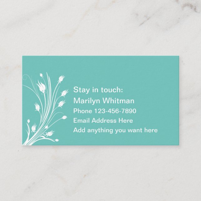 Ladies Personal Contact Cards (Front)