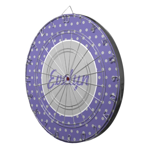 Ladies' Personalised Polka Dot Dartboard (Lavender (Front Right)