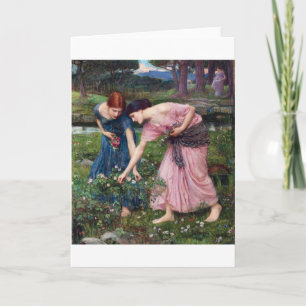Ladies Picking Roses, John William Waterhouse Card