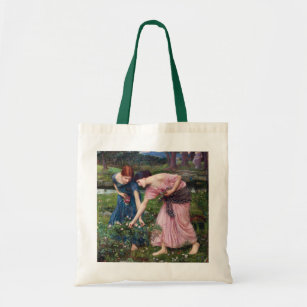 Ladies Picking Roses, John William Waterhouse Tote Bag