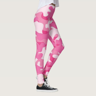 Ladies Pink Camouflage Leggings