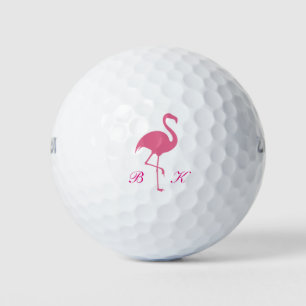 Ladies Pink Flamingo Monogram Golf Balls