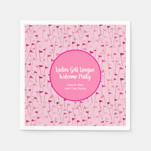 Ladies Pink Golf Flag Paper Napkins