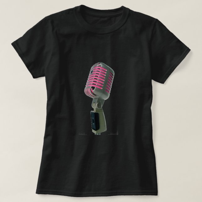 Ladies - Pink Mic T-Shirt (Design Front)