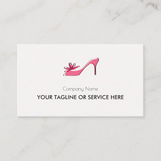 Ladies Pink Pump Shoe Wedding & Bridal Shoes Business Card (Front)