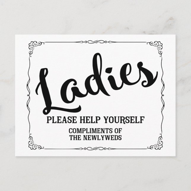 Ladies please help yourself compliments postcard (Front)