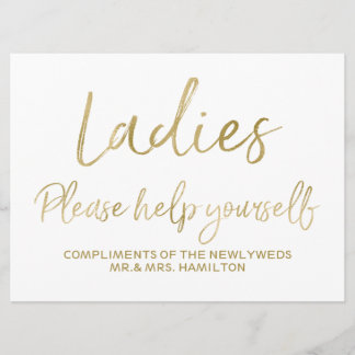Ladies Please help yourself wedding sign Invitation