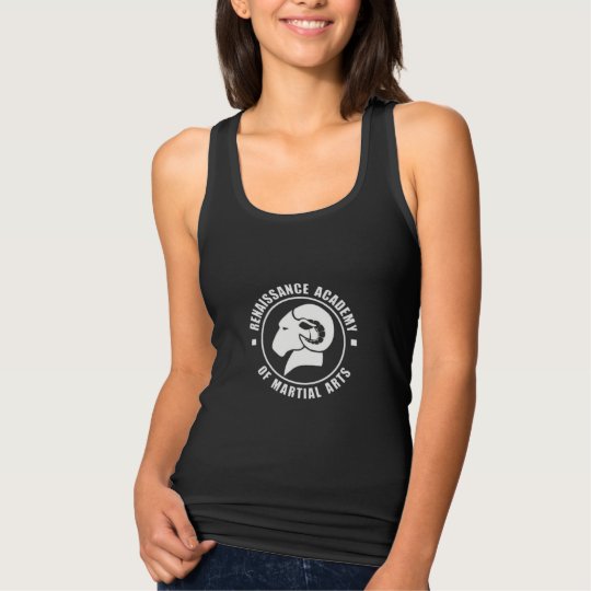 Ladies' RAM Black Tank Top, Athletic Fit