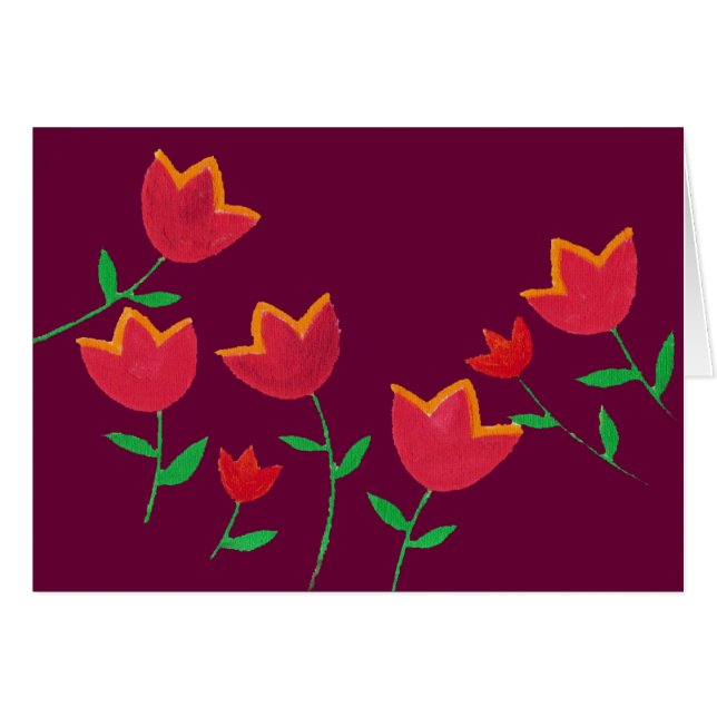 ladies red tulip flower (Front Horizontal)
