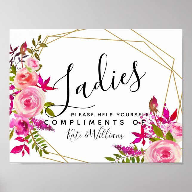 ladies restroom sign - toiletries basket Crystal (Front)