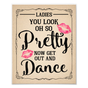 Ladies restroom toiletries basket SIGN