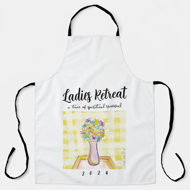 Ladies Retreat design with Flowers on a Table Apron (Front)