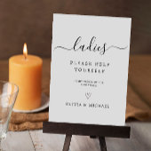 Ladies Room Sign Template, Minimalist Wedding Invitation
