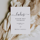 Ladies Room Sign Template, Minimalist Wedding Invitation
