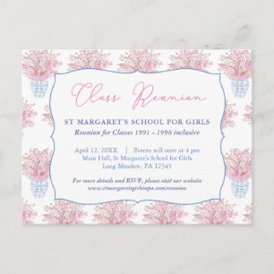 Ladies School or College Class Reunion Invitation Postcard