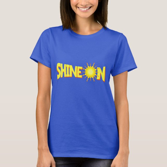 Ladies shine on motivational slogan graphic top (Front)