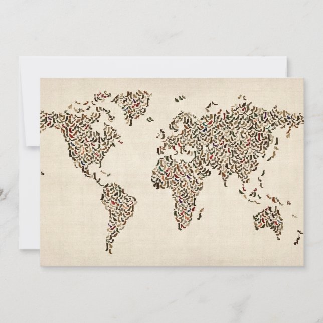Ladies Shoes Map of the World Map (Front)