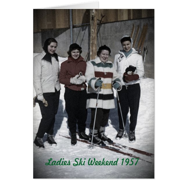 Ladies Ski Weekend 1957 Photo Card (Front)