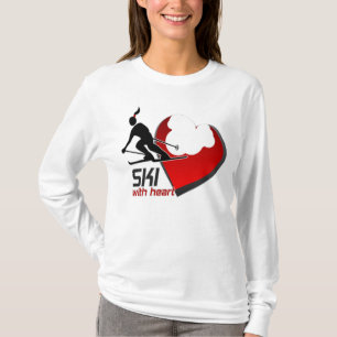 LADIES "SKI WITH HEART" HOODY fitted