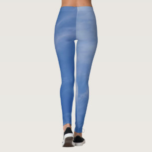  Ladies Sporty Chic Activewear Blue Sky Leggings