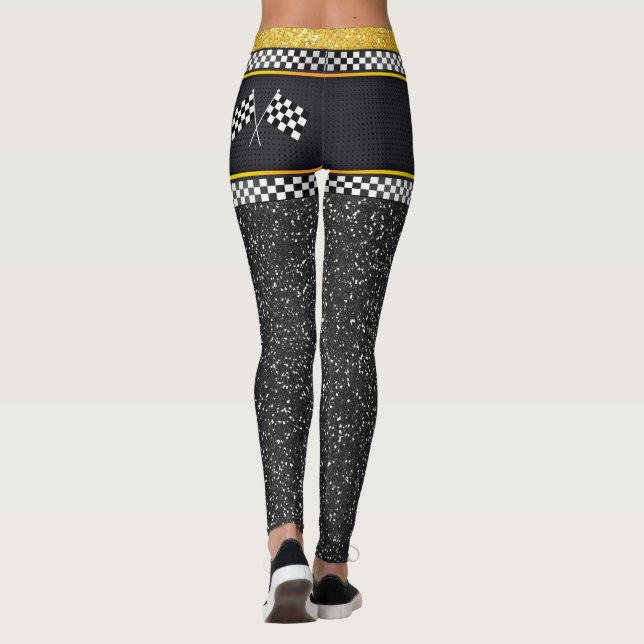 Ladies Start Your Engines Pop Fashion Leggings (Back)