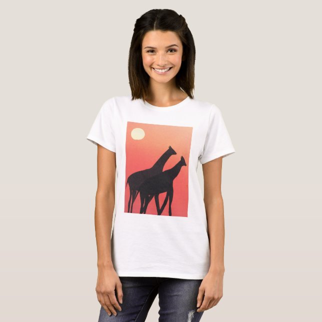Ladies T-shirt with Giraffe Design (Front Full)