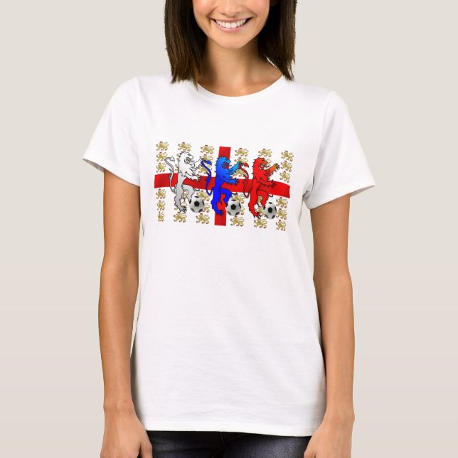 Ladies Three Lions of England Baby doll shirt (Front)