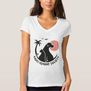 Ladies V-Neck Basic Jersey Tee with KHS Logo
