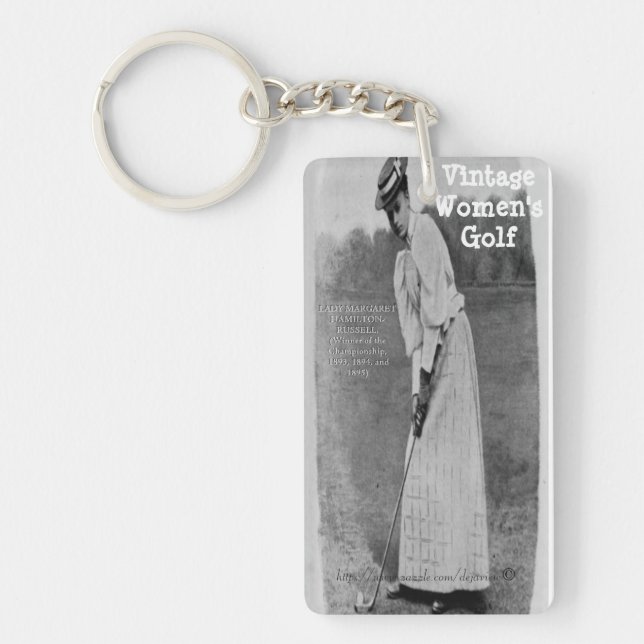 "Ladies Victorian Golfing" Key Ring (Front)