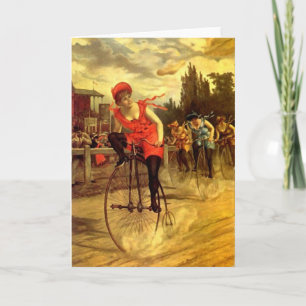 LADIES VINTAGE BIKE RACING BICYCLE RACE CARD