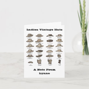Ladies Vintage Hat Personalised note card