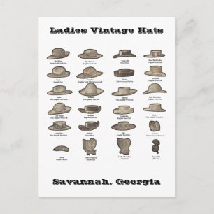 Ladies Vintage Hats Personalised Postcard