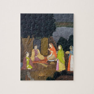 Ladies visiting a Yogini, School of Faqurullah Kha Jigsaw Puzzle