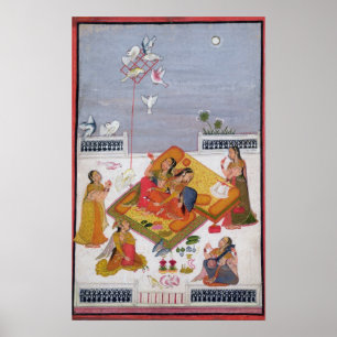 Ladies Watching Pigeons, 1770 Poster