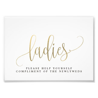 Ladies Wedding Bathroom Sign Choose Your Size