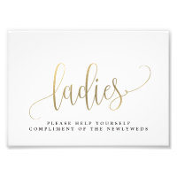 Ladies Wedding Bathroom Sign Choose Your Size