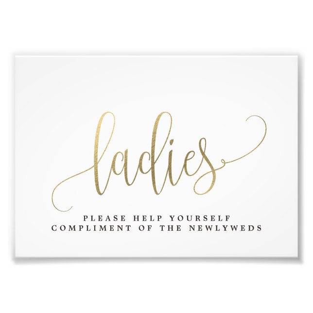 Ladies Wedding Bathroom Sign Choose Your Size (Front)