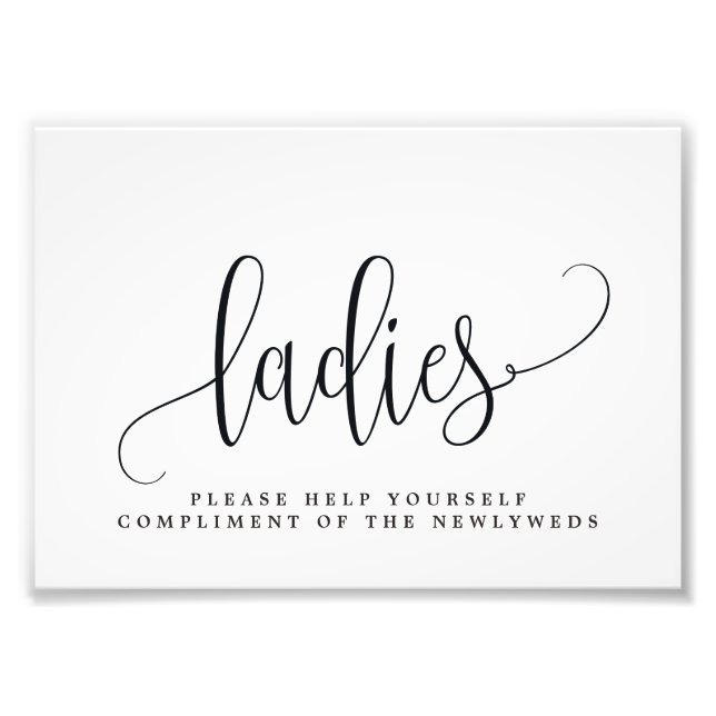 Ladies Wedding Bathroom Sign Choose Your Size (Front)