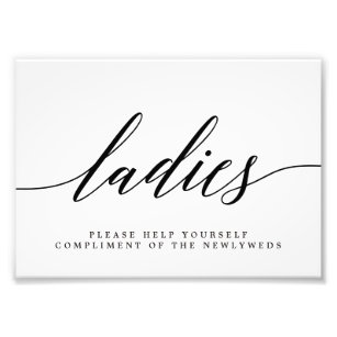 Ladies Wedding Bathroom Sign EDITABLE COLOR MSC