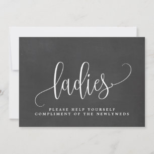 Ladies Wedding Bathroom Sign - Lovely Calligraphy Announcement