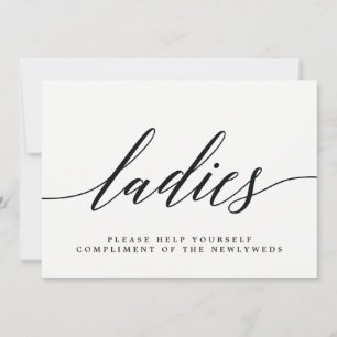 Ladies Wedding Bathroom Sign - Modern Script Announcement