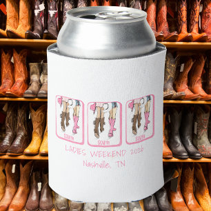 Ladies Weekend Mahjong Cowgirl South Tiles Can Cooler