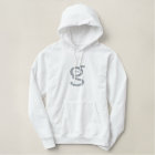 Ladies white Hoodie w Lt-Blue Logo