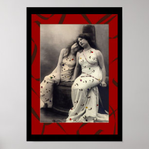 Ladies with long hair  Victorian image Poster